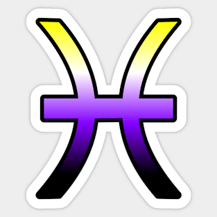 Pisces Nonbinary Pride Symbol Sticker